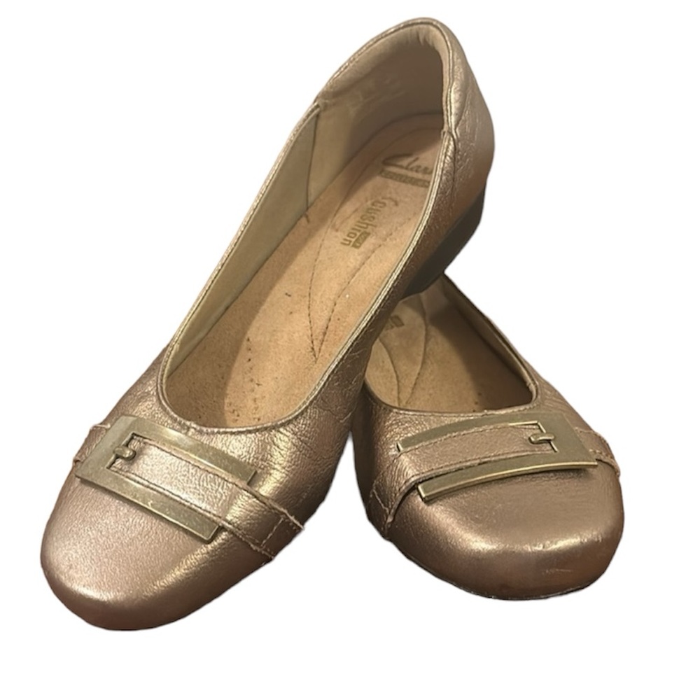 Clarks Gold Ballet Flats